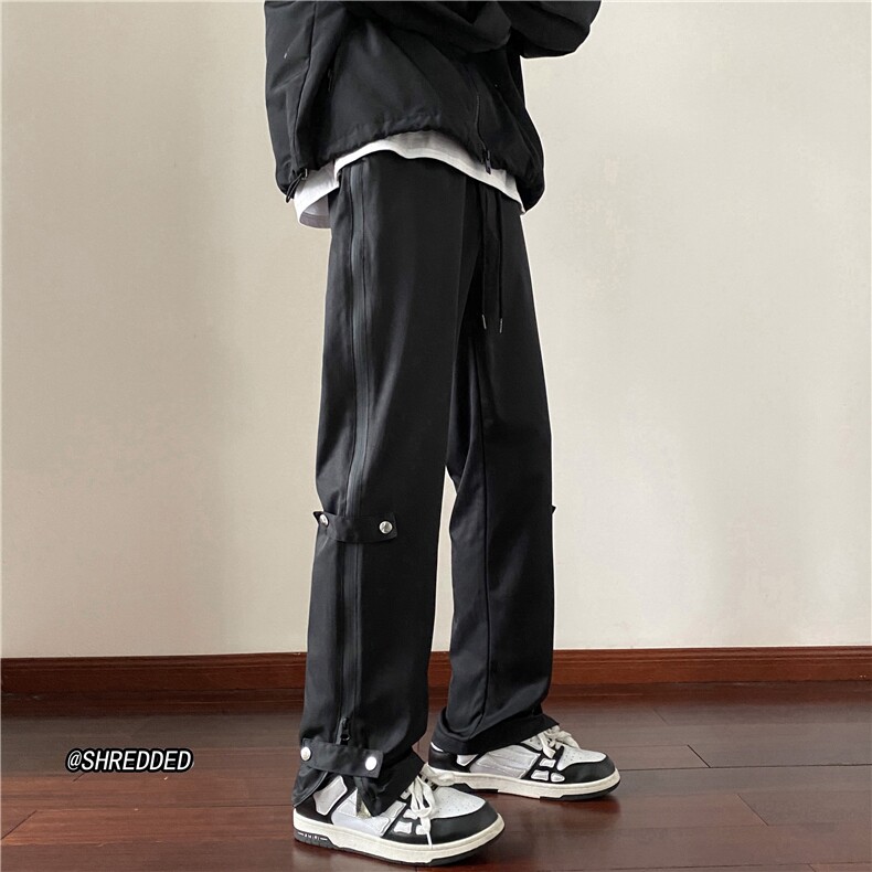新款冲锋裤潮流拉链设计高街百搭微喇裤B315-K23377-P45控58,男装休闲裤,电商B315