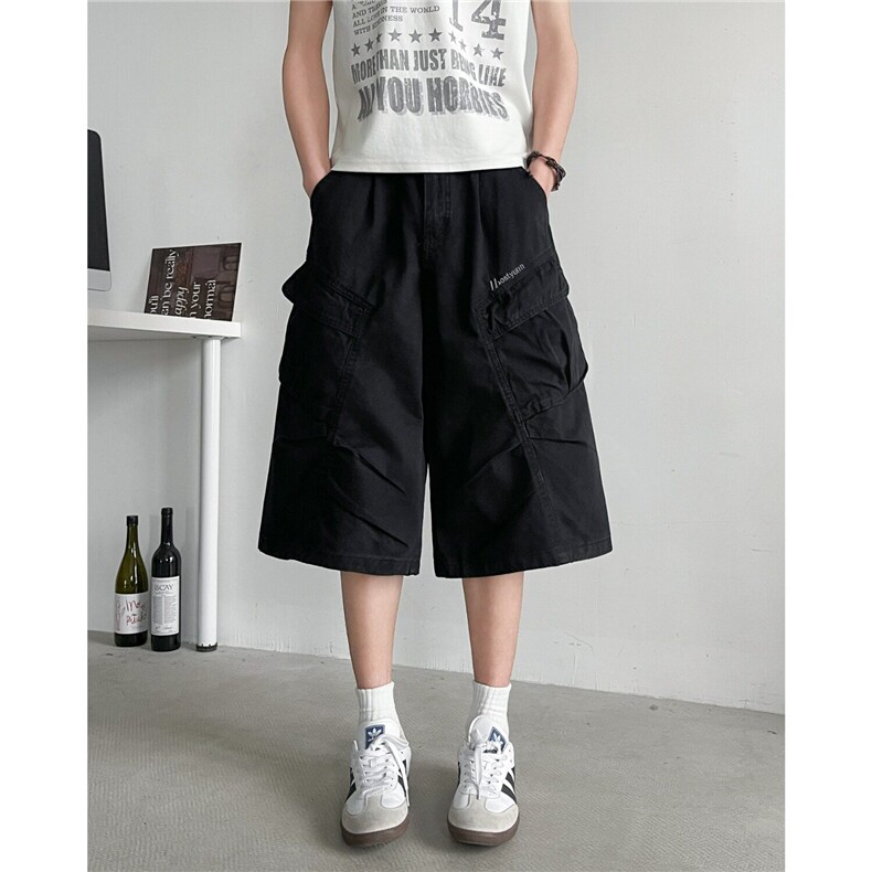 七分裤男女韩版潮流高街帅气百搭大口袋2025夏季ins短裤K6331-P49,男装牛仔裤,星座412-2
