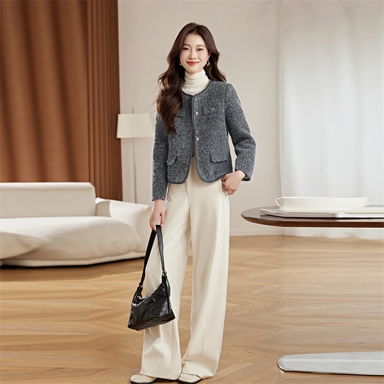 2025冬季新款！时尚好看通勤加绒小香风外套,女装羽绒服,丽莎妳雅