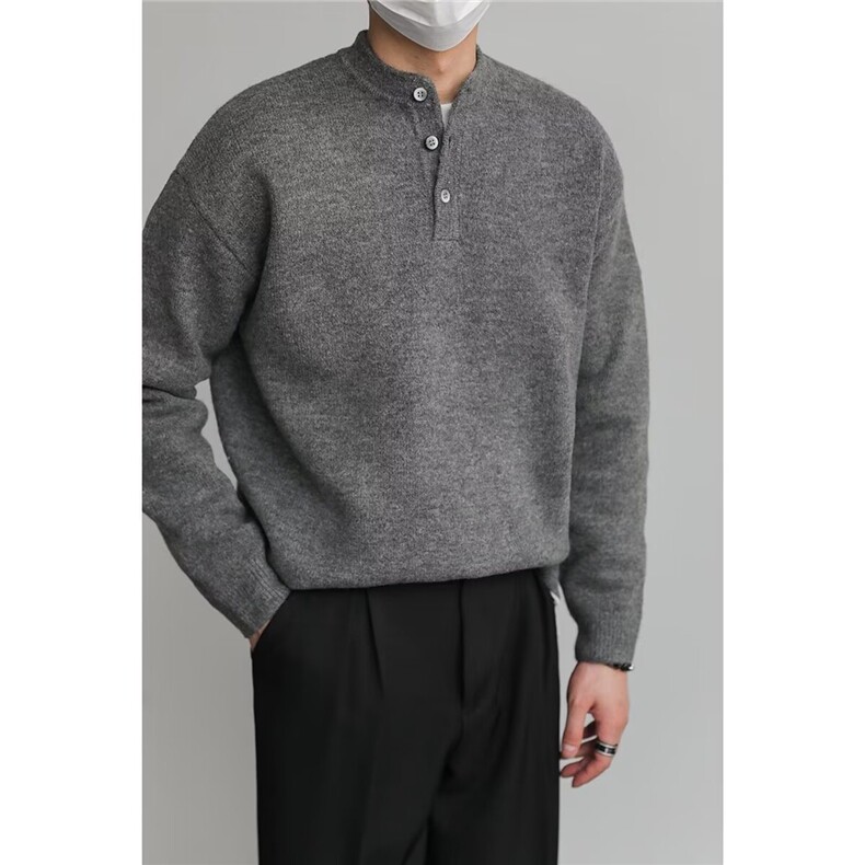 美式亨利领毛衣男美式复古休闲慵懒风针织衫男毛衣MY5009-P54，男装针织衫/毛衣，星座208-5