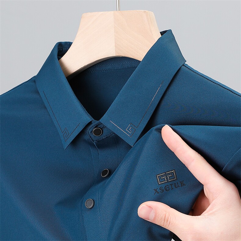 商务休闲男装夏季新款短袖T恤polo衫中年翻领薄款半袖体恤男上装，男装Polo衫，电商B212（原钱塘6029）