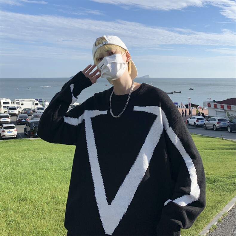 韩版潮流羊毛衫秋冬oversize毛衣男ins潮流高级感针织衫M601-P40,男装针织衫/毛衣,星座512-2