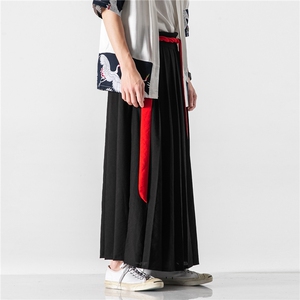 风汉服古风宋裤一片式裙绑带裙裤情侣款百褶马面裙 K129/P85图片