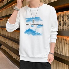 跑量卫衣男22秋季打底上衣潮流韩版宽松T恤时尚百搭长袖W077，男装卫衣，星座815-2