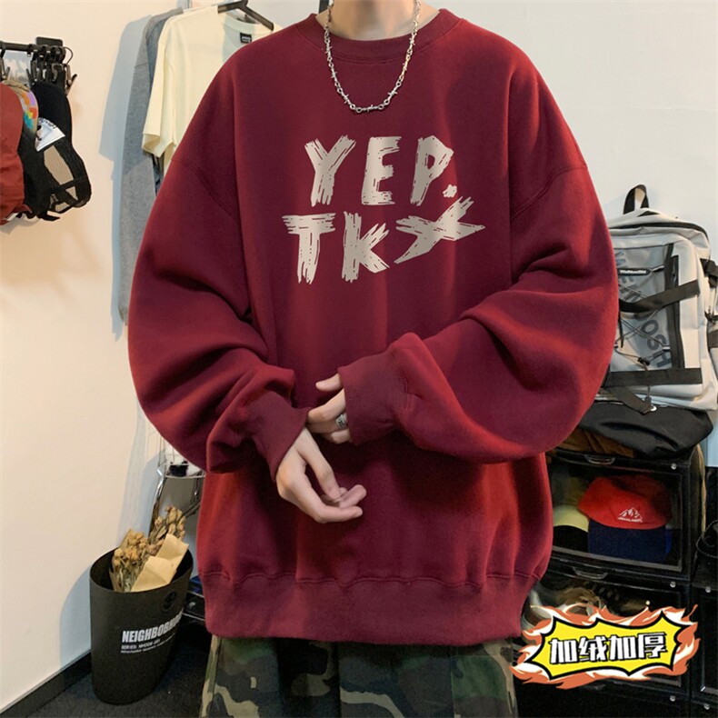 ！圆领卫衣男长袖T恤男WY146-P28加绒款（JR）-P33控价:49,男装卫衣,电商B367