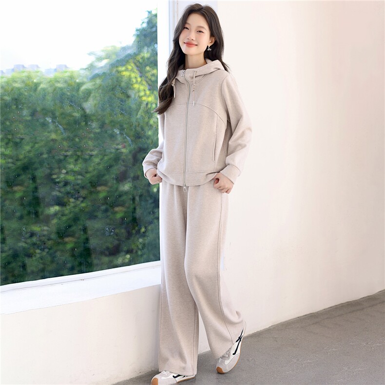 连帽运动套装女2025秋季新款一整套时尚中年妈妈宽松卫衣两件套图片
