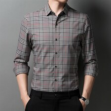 C2202钱塘2020-2欧货品质格子休闲竹纤维精品高端男装衬衫p69，男装衬衫，钱塘207-2