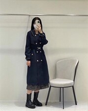 2021新品英伦风长款风衣，女装风衣，小车家