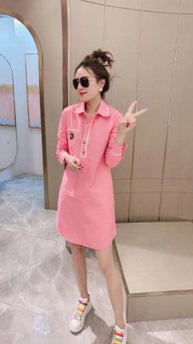 2021春装衬衣连衣裙，女装连衣裙，莫妮菲