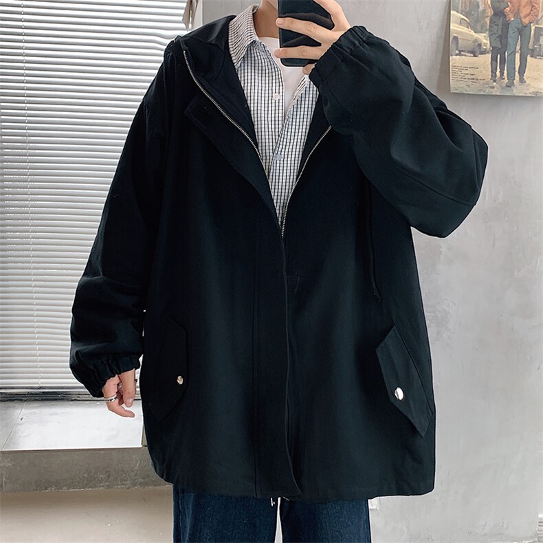 JK41077-P85纯棉连帽夹克男士大码工装夹克男外套男,男装夹克,电商A040