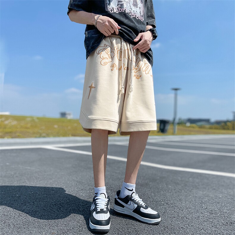 抖音品质260克重磅发泡纯棉短裤XDK235-P45-控68,男装休闲裤,电商B370