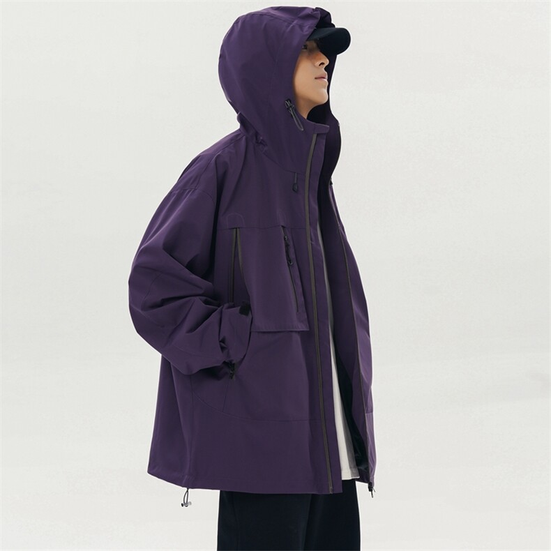 中性风工装冲锋衣男高品纯色宽松夹克外套DSA157B-J91-P60,男装夹克,电商A157B