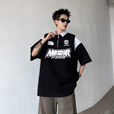 2025夏新款复古赛车服短袖polo衫PL60，男装Polo衫，星座1108