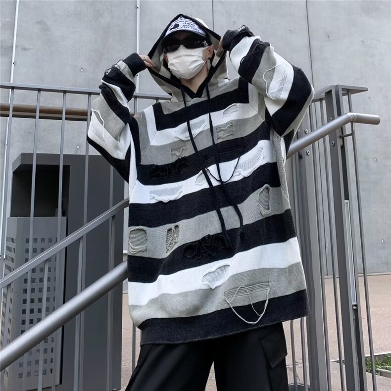 美式复古宽松百搭针织衫男秋季高街潮牌打底衫MY615-P53,男装针织衫/毛衣,星座308B-1