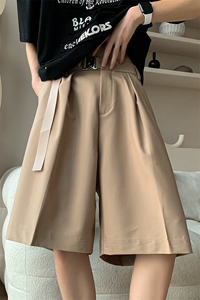 8XL-M 超大码冰丝短裤男ins潮流纯色西装裤五分裤DK1505P40控58图片