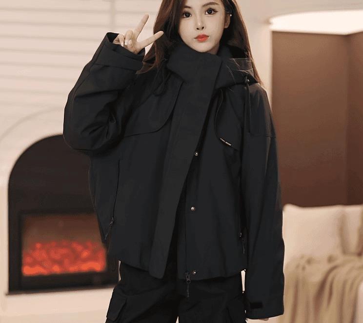 2025年秋季无帽时尚百搭中长款羽绒服女士冬季新品户外保暖外套,女装羽绒服,泰合衣坊