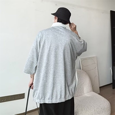 男士翻领外套大码春夏季男新款潮牌休闲宽松加肥加大外套，女装短外套，星座410-7