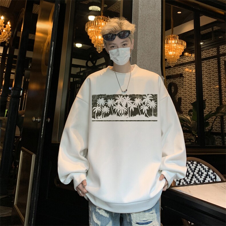 华夫格！华夫格上衣男圆领华夫格卫衣男大码长袖t恤男HY230-特P23,男装T恤,电商B367