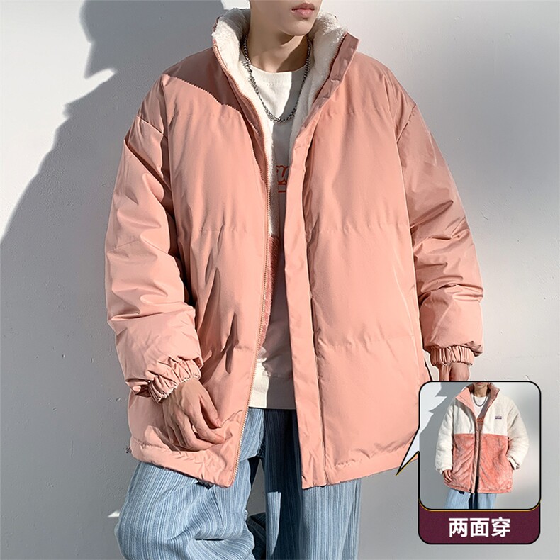 主推十万现货韩版羊羔毛拼接图案保暖摇粒绒棉衣外套MY9073-P80图片