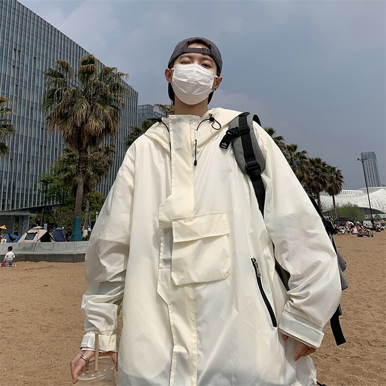 工装防晒服连帽外套男夏季薄款美式户外宽松休闲速干衣F0707-P48,男装夹克,星座308B-2