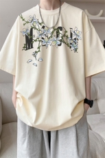 图案已注册夏季新款文艺情侣宽松短袖T恤男潮半袖打底衫D075/P25，男装T恤，电商B209