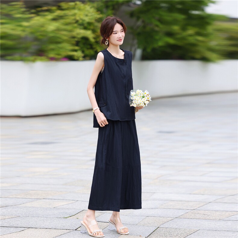 2026年夏季新款女时尚休闲显瘦套装两件套,女装套装/套裙,鑫源服饰