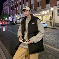 有版权现货刺绣立领宽松外套马甲时尚男款韩版羽绒服MJ02P65控98，男装背心/马甲，星座301D-5(原星座1415）