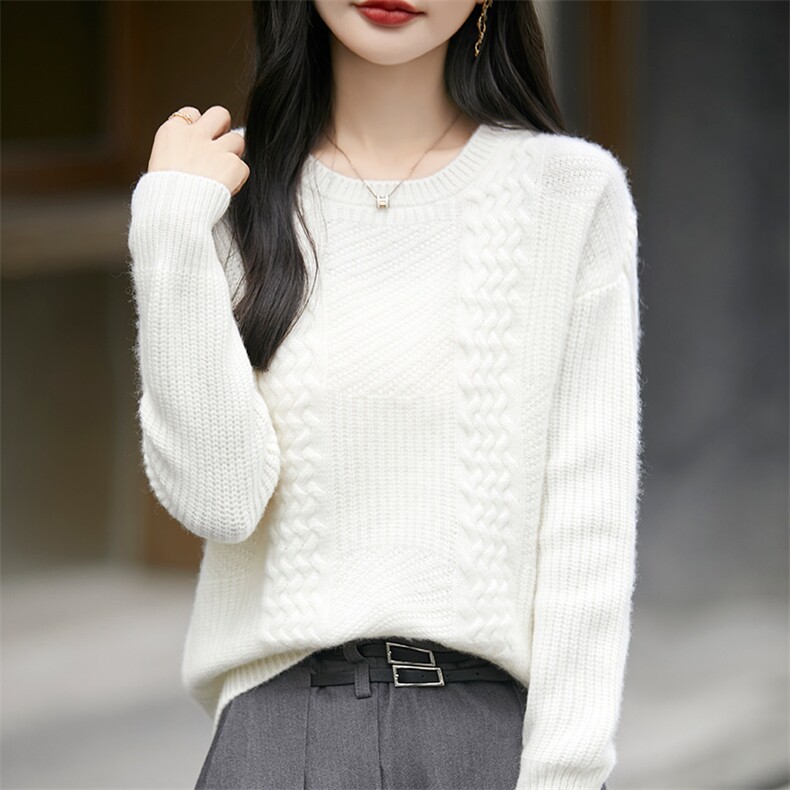 优雅气质女士高级感秋冬保暖羊毛衫时尚百搭显瘦针织衫,女装羊毛衫,冀清阳荣