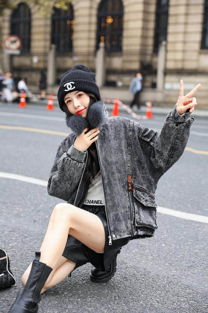 狐狸毛领牛仔外套！MLXL！现货！！，其它，欧雅斯丹·尔