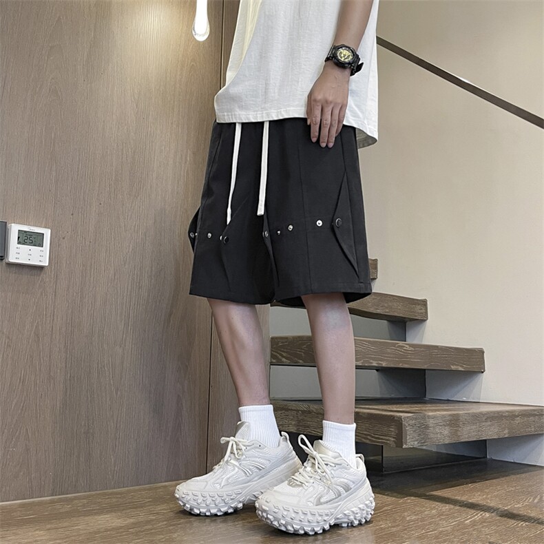 按扣设计休闲短裤男款夏季ins潮牌直筒五分裤DK656-特批-38,男装牛仔裤,星座718-1