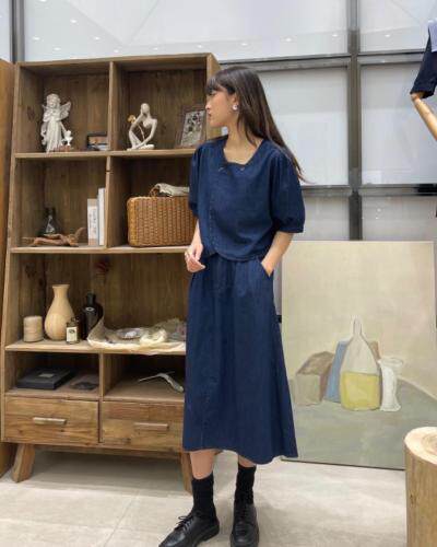 夏季新款气质牛仔套装，女装职业装，coco