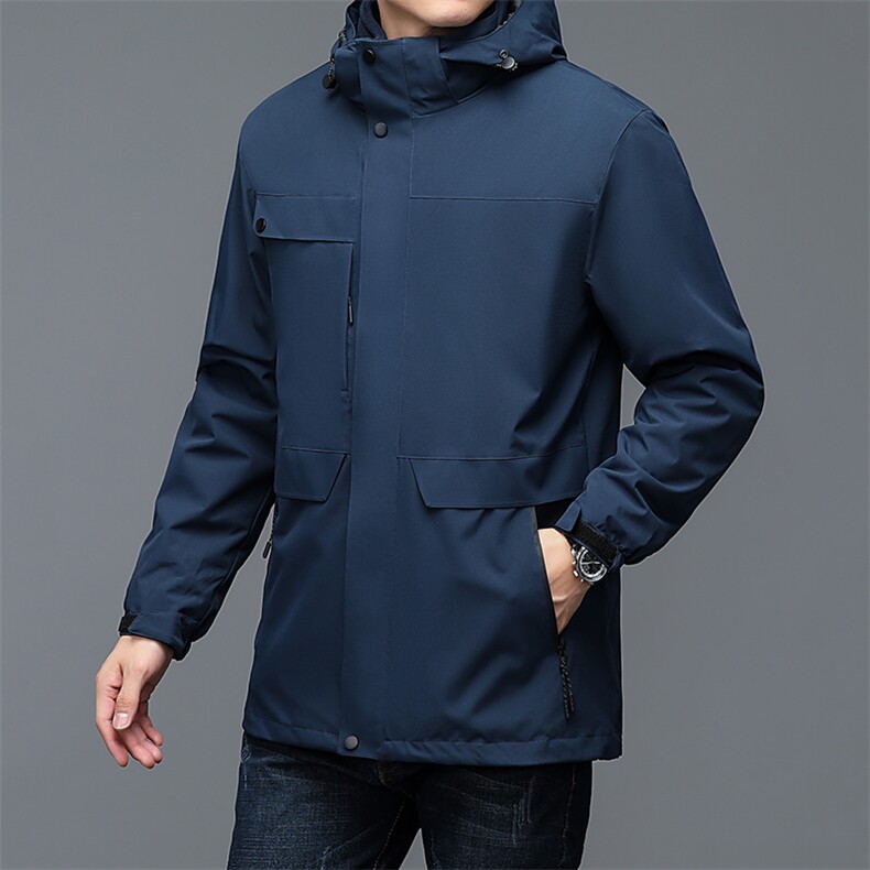 秋冬连帽男宽松加绒可脱卸内胆冲锋衣外套户外运动服BSN3009-P175,男装棉衣,星座1105-3
