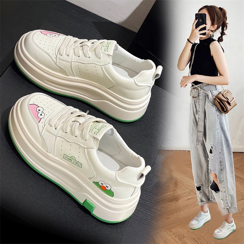 小白鞋女2025春季新款韩版百搭真皮厚底增高休闲鞋，女鞋休闲鞋，电商A223