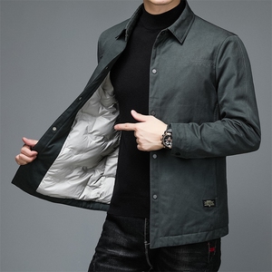 DW21150冬季男士羽绒服纯棉外套男装翻领修身白鸭绒P329图片