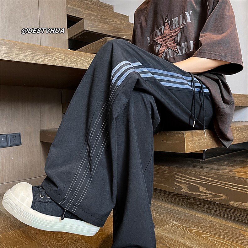 秋季衔接款美式运动撞色织带宽松休闲裤M-5XL-KZ8601-特P30,男装休闲裤,星座417-1（原电商B245）