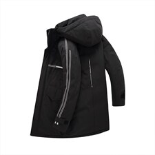 冬季休闲外套中年男士白鹅绒羽绒服爸爸冬装上衣SFT81608-P360图片