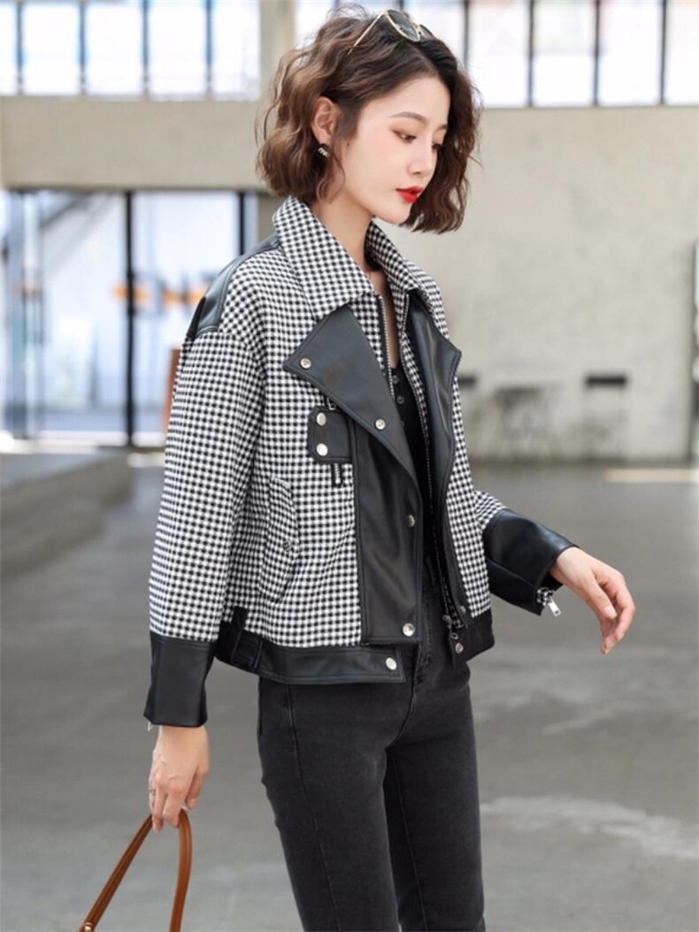 秋冬千鸟格休闲外套，其它，帕莎尔