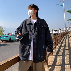 牛仔外套男秋季工装休闲夹克潮牌青少年百搭翻领上衣JK8819/P58，男装工装外套，星座506