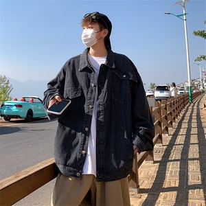 牛仔外套男秋季工装休闲夹克潮牌青少年百搭翻领上衣JK8819/P58图片