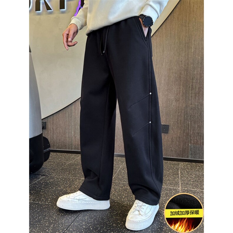 网图加绒加厚潮流休闲美式休闲保暖直筒运动裤310A-K18259-P40，男装棉衣，四季星座310A