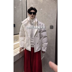 抖音冬季时尚美式假两件宽松棉服保暖棉衣男M221-P145(网图，男装棉衣，电商B267