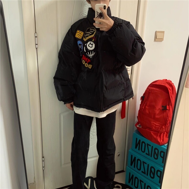 1506-1/MF9081原版刺绣原版做工/P82冬季新刺绣黑八桌球男款棉服,男装棉衣,星座1506-1