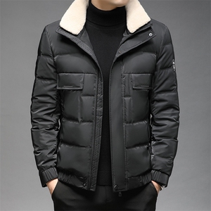 羽绒服冬季男休闲翻领中年男士2023冬装外套爸爸装GSNA836-P280图片