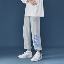 春装衔接新款潮流行印花裤口抽绳卫裤休闲裤A519P35控48，男装休闲裤，A247A