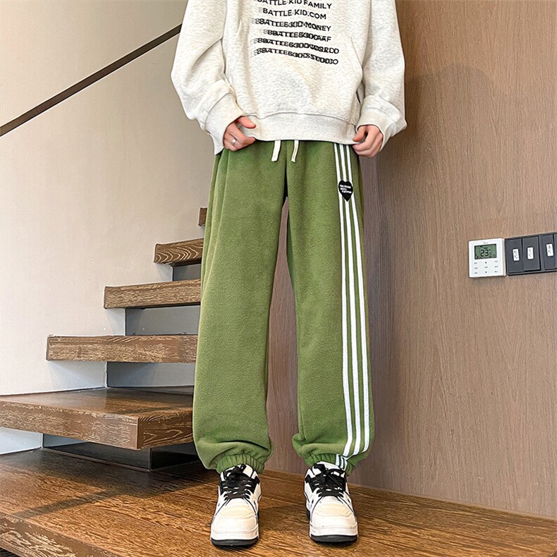 仓库现货-LK6238-特P40摇粒绒加绒加厚束脚休闲裤大码宽松显瘦,男装休闲裤,电商A059