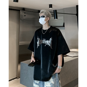 男装短袖T恤 2026夏季亮面字母印花五分袖体恤XZ514-2-202461-P58图片