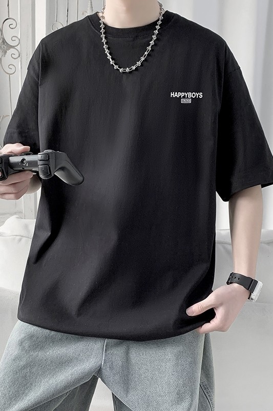 大码t恤男2024新款短袖夏季衣服纯棉宽松T恤打底衫男潮TX313-P25,男装T恤,星座505-3