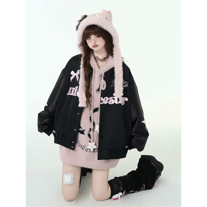 W9241-P78网图现货春季新款美式复古刺绣棒球服外套撞色夹克,男装夹克,星座1608-2