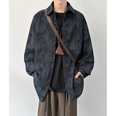 秋季新款Q2623-TP45控价68港风衬衫复古印染休闲外套灯芯绒衬衫，男装衬衫，电商A102