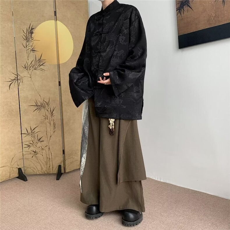 男士长袖春季2024新款唐装衬衫WC100P43,男装衬衫,星座1116-2